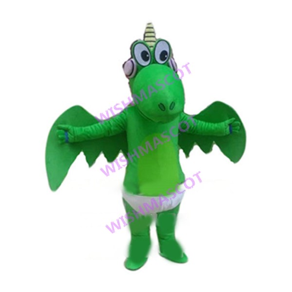 Cartoon Green Baby Dragon Mascot Costume 