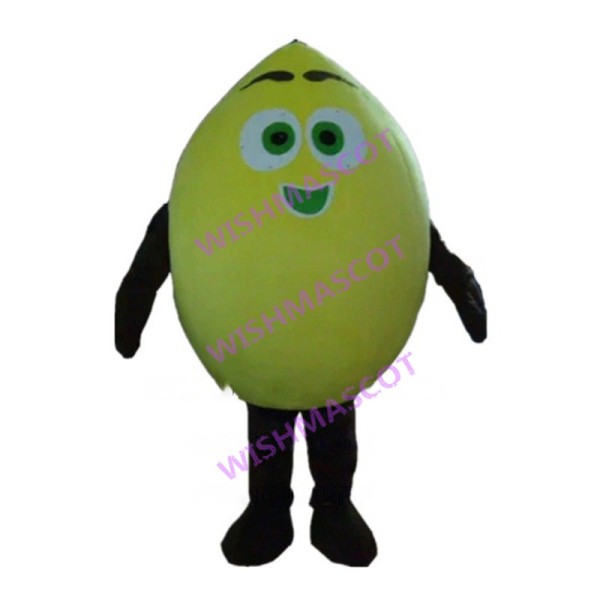 Lightweight Cartoon Yellow Lemon Mascot Adult Costume 