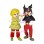 Gaul Couple Mascot Costume 
