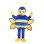 Adult Cartoon Blue Bee Mascot Adult Costume 