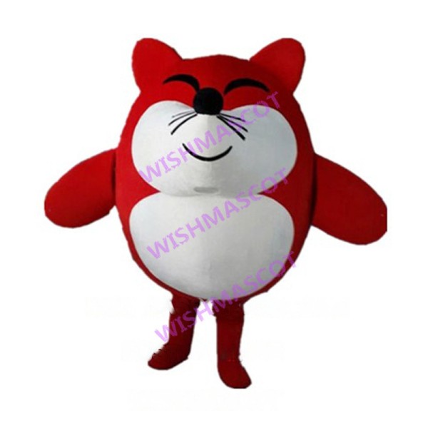 Fat Cartoon Red Fox Mascot Costume 