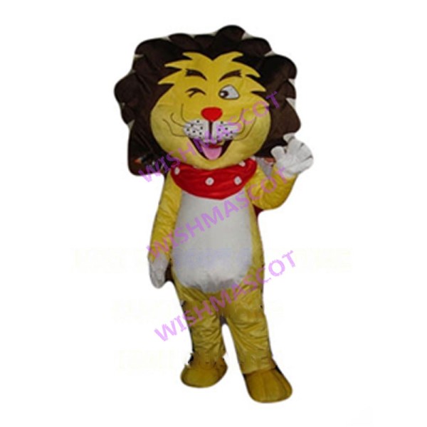 Lovely Cartoon Yellow Lion Mascot Costume 