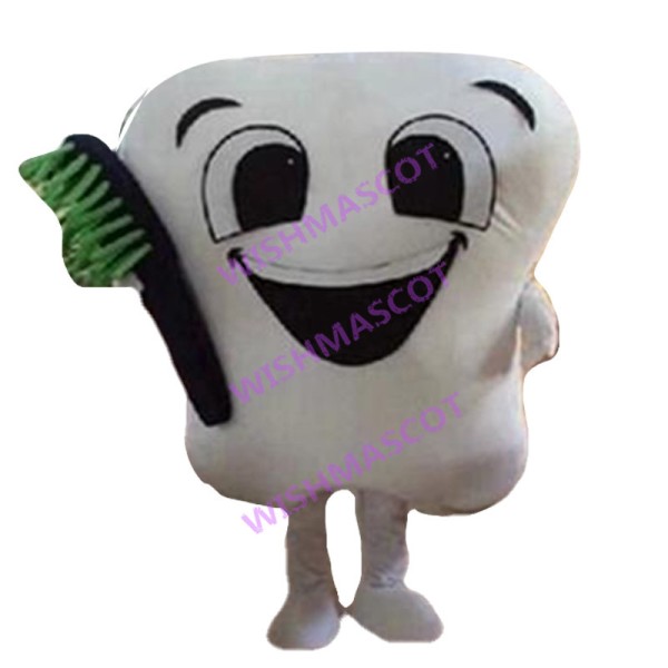 Huge Cartoon Tooth With Toothbrush Mascot Costume 