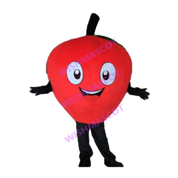 Adult Cartoon Red Apple Mascot Costume 