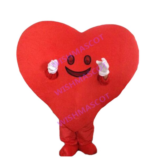 Adult Cartoon Deluxe Red Heart Mascot Costume 