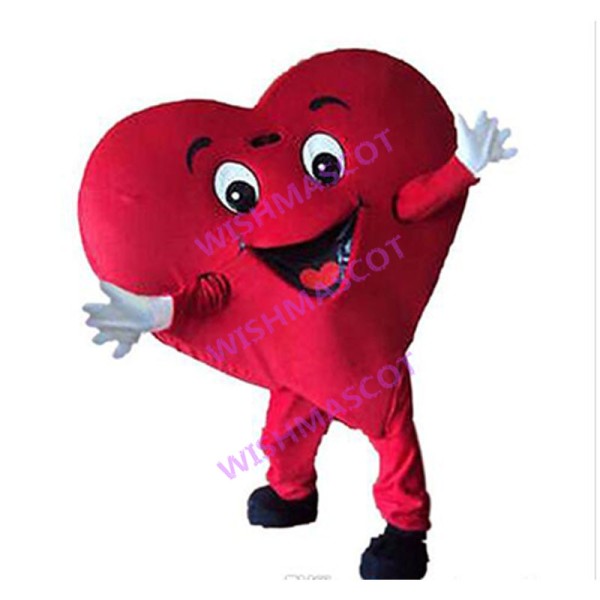 Lovely Cartoon Red Heart Lightweight Mascot Adult Costume 