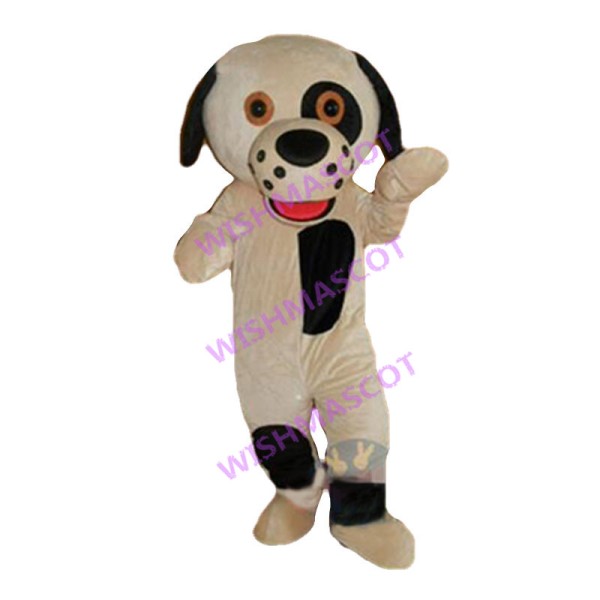 Lovely White Spotted Dog Mascot Costume 