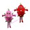 Lightweight Cartoon Pink Dragon Fruit & Red Dragon Fruit Mascot Adult Costume