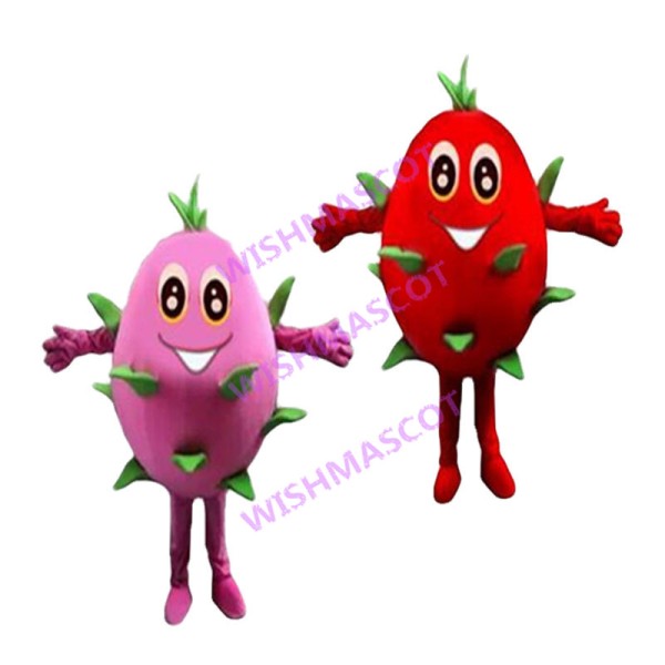 Lightweight Cartoon Pink Dragon Fruit & Red Dragon Fruit Mascot Adult Costume