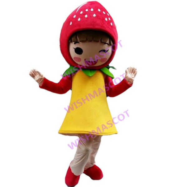Cute Strawberry Girl Mascot Costume 
