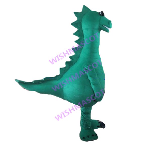 Cool Green Dinosaur Mascot Costume 