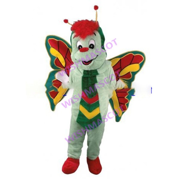 Adult Cartoon Green Butterfly Mascot Costume 