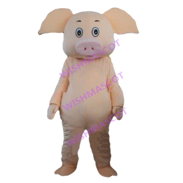 Adorable Beige Pig Mascot Costume 