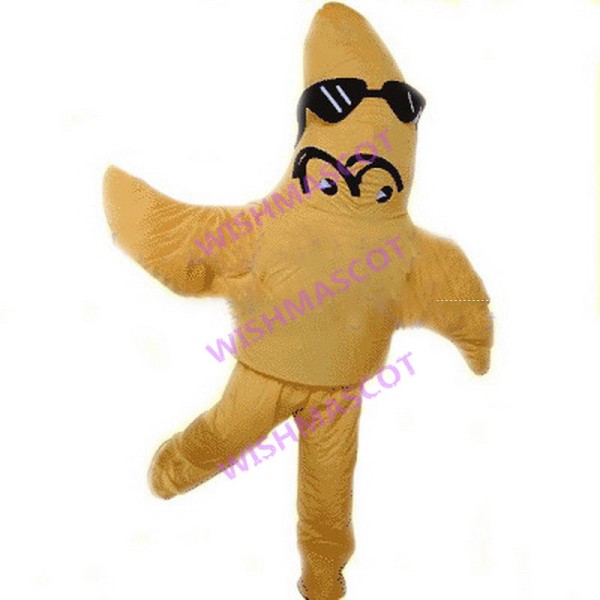 Cool Cartoon Yellow Starfish Mascot Adult Costume 