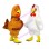 Brown Rooster & White Rooster Long Fur Mascot Costume 