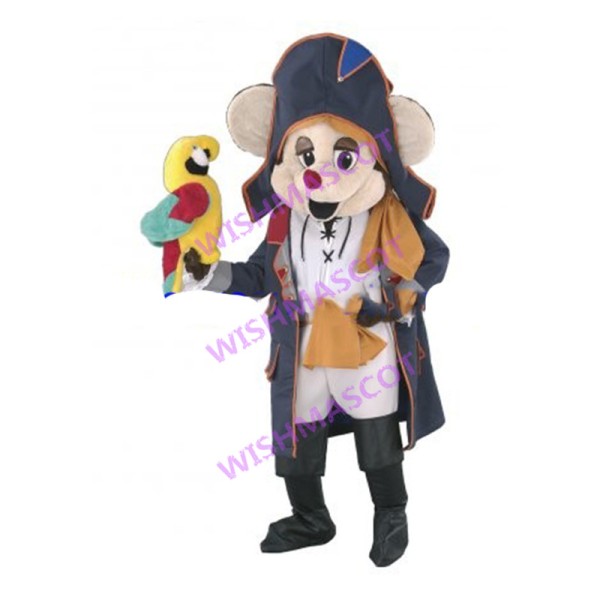Pirate Mickey Mouse With Parrot Mascot Costume 