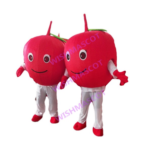 Adult Cartoon Red Cherry Mascot Costume 