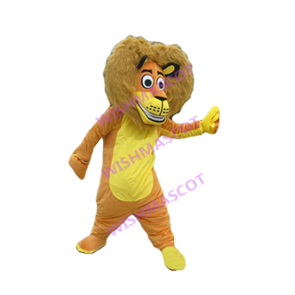 Energetic Cartoon Alex the Lion Mascot Costume 