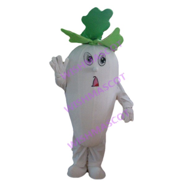 Deluxe Cartoon White Radish Mascot Adult Costume 