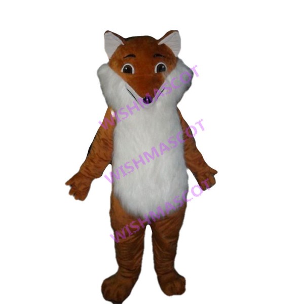 Brown Fox Long Fur Mascot Adult Costume 