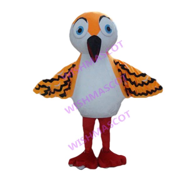 Adult Cartoon Orange Bird Mascot Costume 