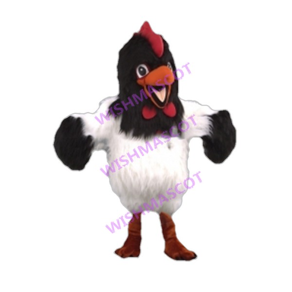 Crowing Lakenvelder Rooster Mascot Costume 