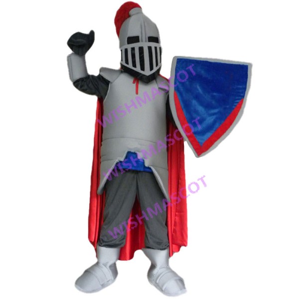 Silver Knight Mascot Costume 