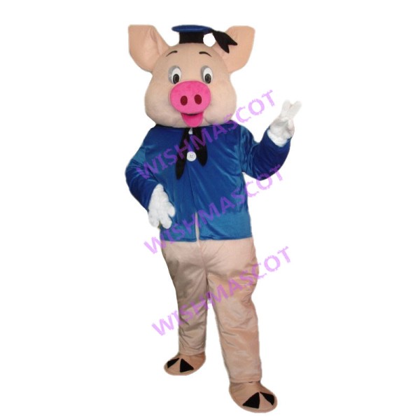 Jolly Fiddler Pig Mascot Costume 
