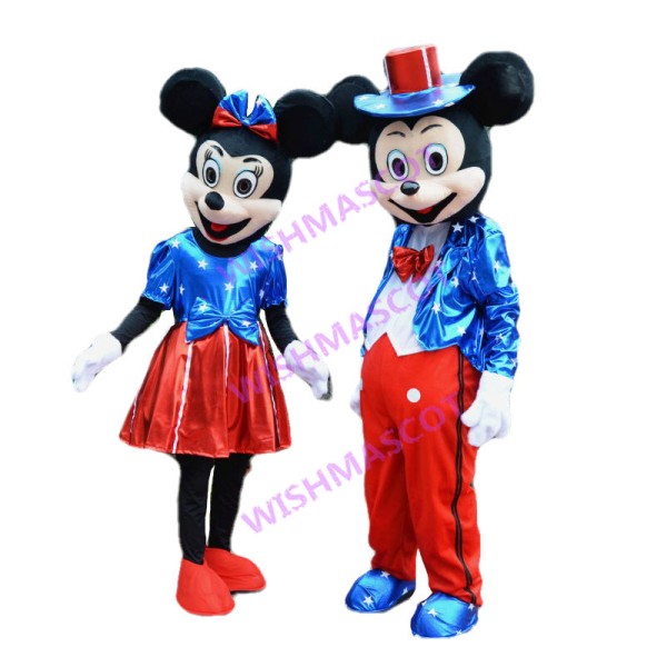 American Mickey Mouse & Minnie Mouse Mascot Costume 