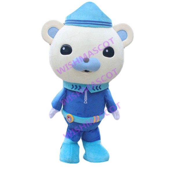 Barnacles the Brave Polar Bear Captain Mascot Costume 