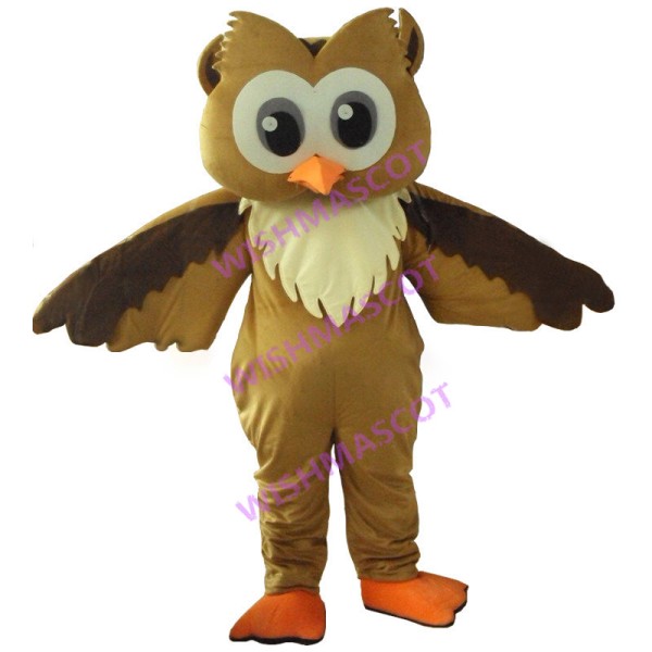 Light Brown Owl Mascot Adult Costume 
