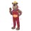 Friendly Beaver Mascot Costume Wearing Red Overalls And Yellow Hat