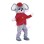 Adorable Grey Mouse Mascot Costume Wearing Red Jacket And Hat