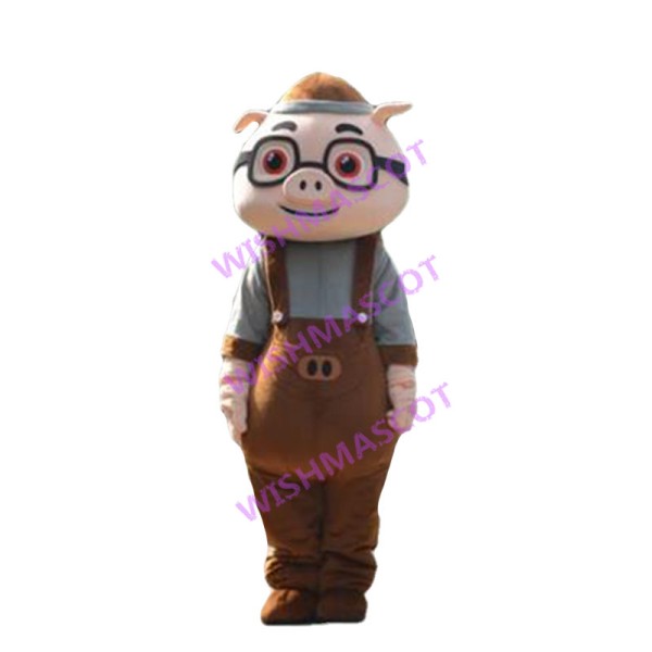 Learned Pig  Cartoon Mascot Costume 