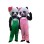 Adult Cartoon Couple Panda Mascot Costume 