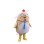 Funny Cartoon Beige Rooster With Blue Tie Mascot Costume 