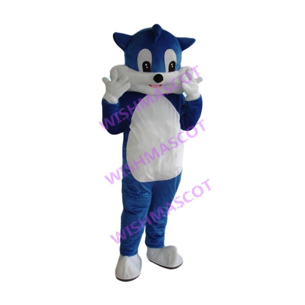 Cute Cartoon Blue Cat Mascot Costume 