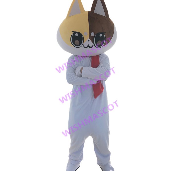 Confident Cartoon Cat Mascot Costume 