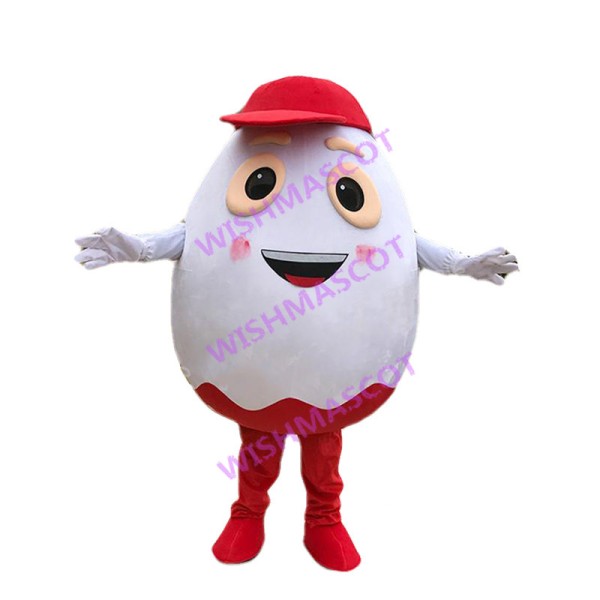 Adult Cartoon Egg In Red Hat Lightweight Mascot Costume 