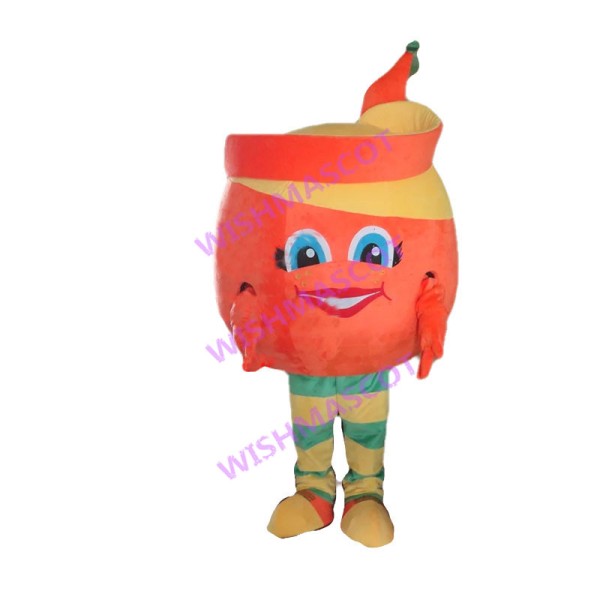 Adult Cartoon Peeled Orange Mascot Costume 