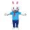 Cartoon Student White Rabbit Mascot Costume 