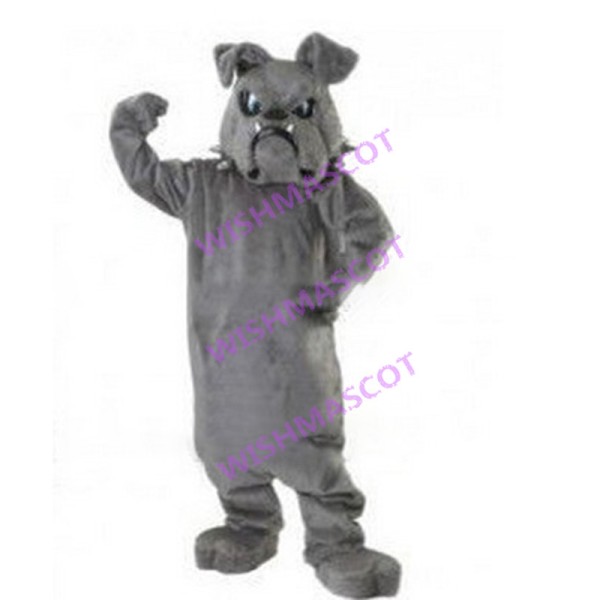 Power Fierce Grey Bulldog Mascot Costume 