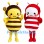 Sweet Cartoon Yellow Honeybee With Lollipop & Red Honeybee With Lollipop Mascot Adult Costume 