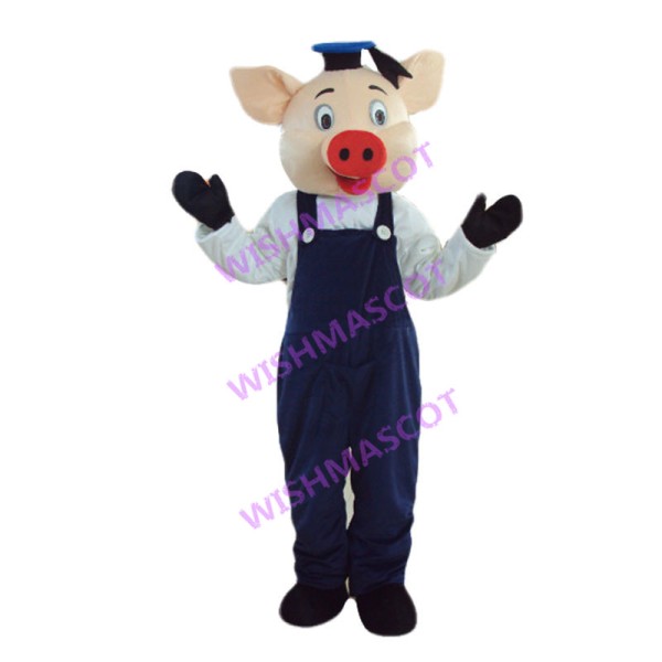 Adult Cartoon Fifer Pig Mascot Costume 