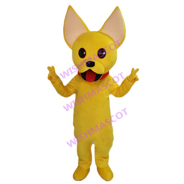 Lovely Cartoon Yellow Corgi Dog Mascot Costume 