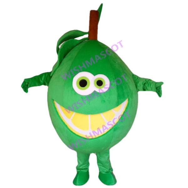 Funny Cartoon Green Lemon Mascot Adult Costume 