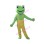 Adult Cartoon Green Frog Wearing Yellow Overalls Mascot Costume 