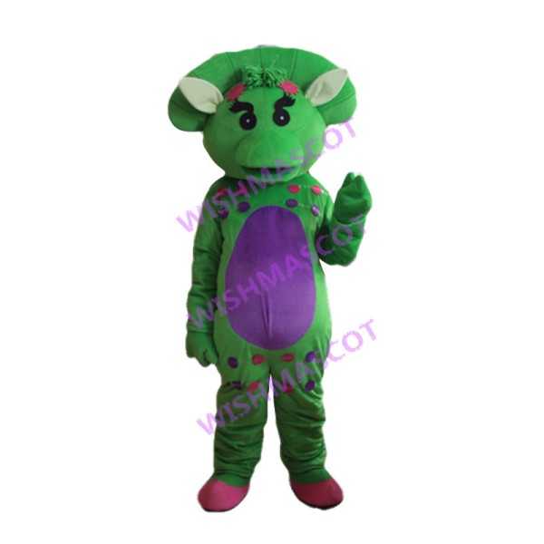 Bright Green Triceratops Baby Bop Mascot Costume 