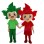 Cartoon Red Maple Girl & Green Maple Boy Mascot Costume 