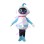 Cute Cartoon White Robot Mascot Costume 